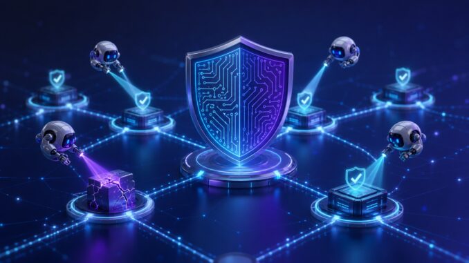 AI scanning agents inspect and repair vulnerabilities across a decentralized network